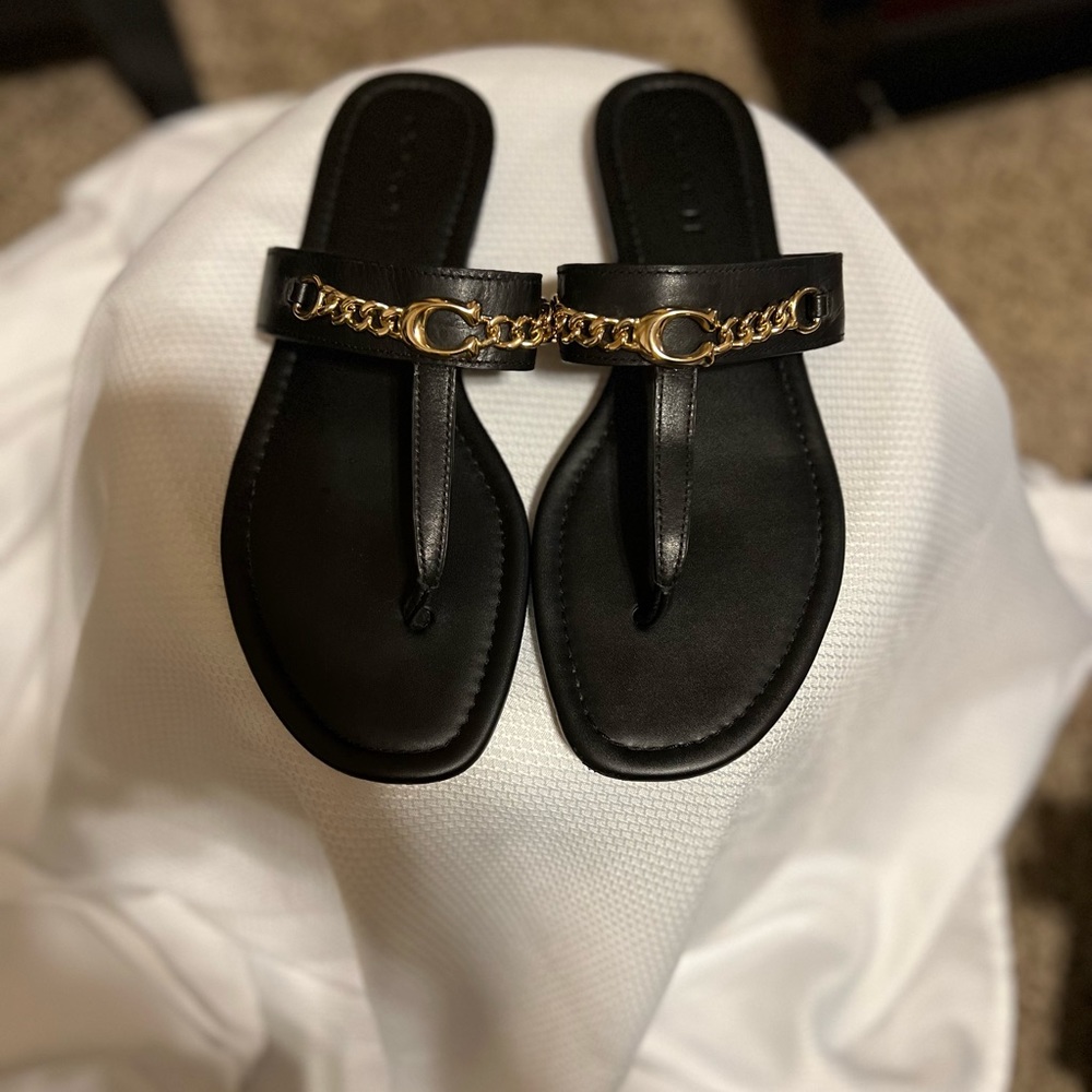 Black Thong Sandals